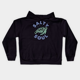 Salty Soul Turtle Typography - Cute Kids Hoodie